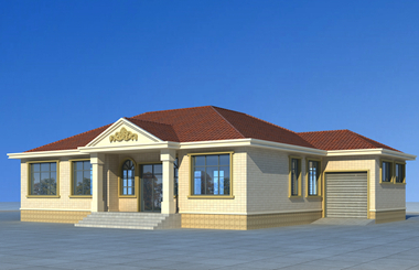 一層別墅自建房 ，內部布局完善，帶有車庫設計